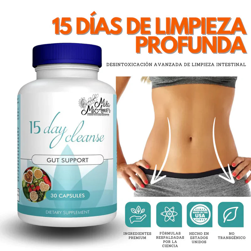 15 DAY CLEANSE -  Tratamiento para mejorar tu salud intestinal 100% Efectivo