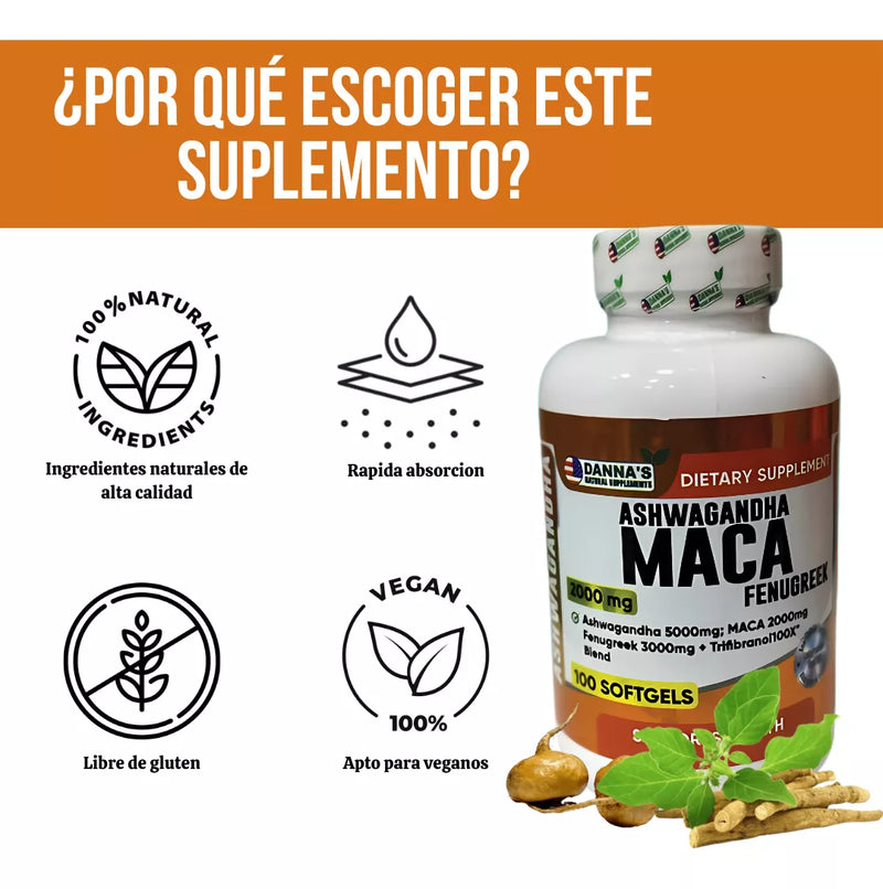 ASHWAGANDHA + MACA - REDUCE EL ESTRÉS Y LA ANSIEDAD